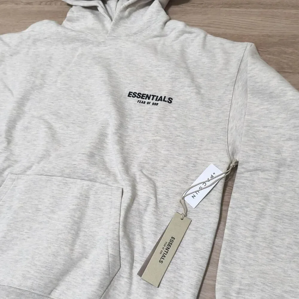 Fear of God ESSENTIALS Hoodie – Light Oatmeal | Size L | New with Tags - Picture 2 of 8
